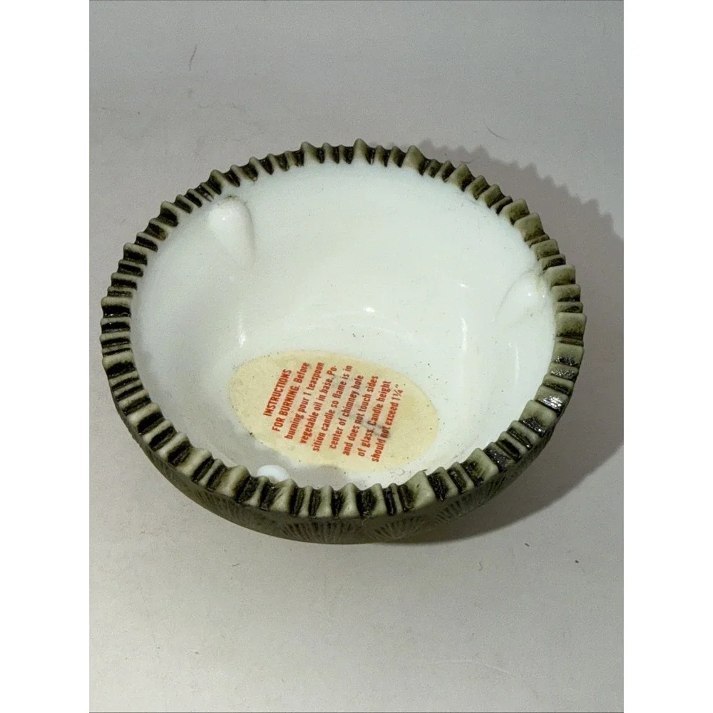 Fenton Nativity Scene Fairy Lamp SIGNED Relief Green White Free Ship 4.75